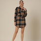 Chic Checkered Chest Shirt Dress