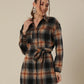 Chic Checkered Chest Shirt Dress