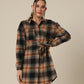 Chic Checkered Chest Shirt Dress