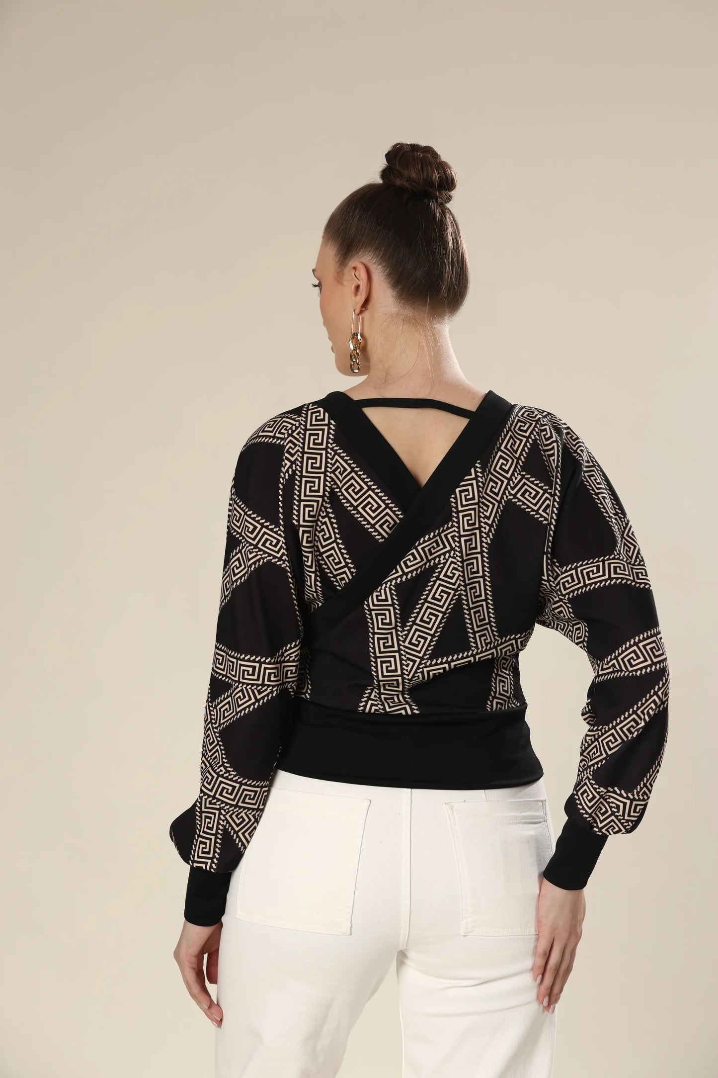 Chick Black Geometry Charm Top