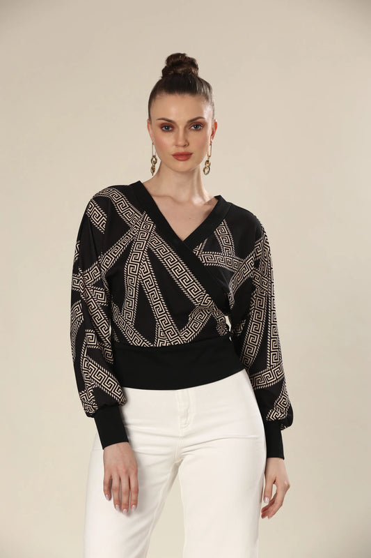 Chick Black Geometry Charm Top