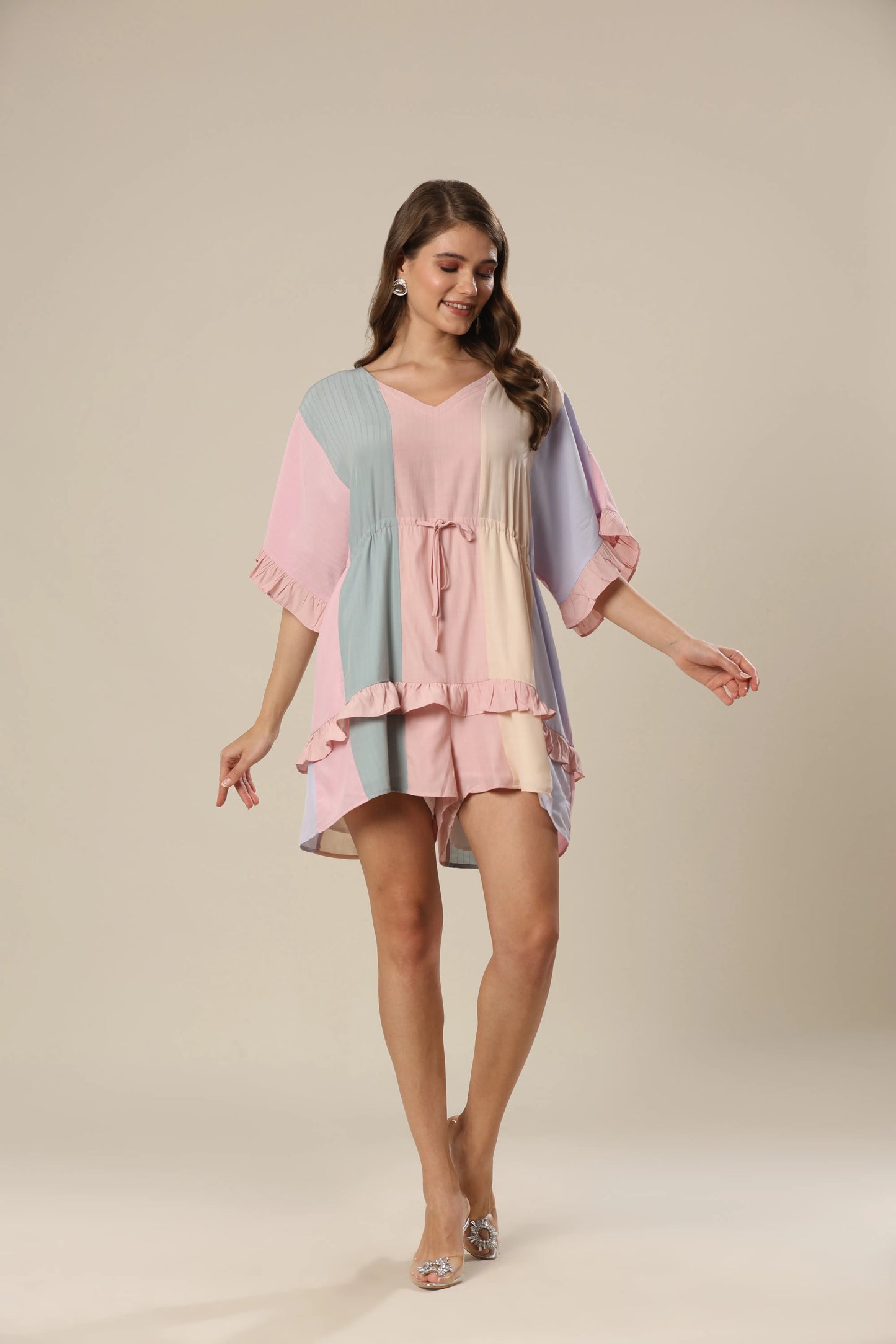 Chromatic Bliss Kaftan Style Romper