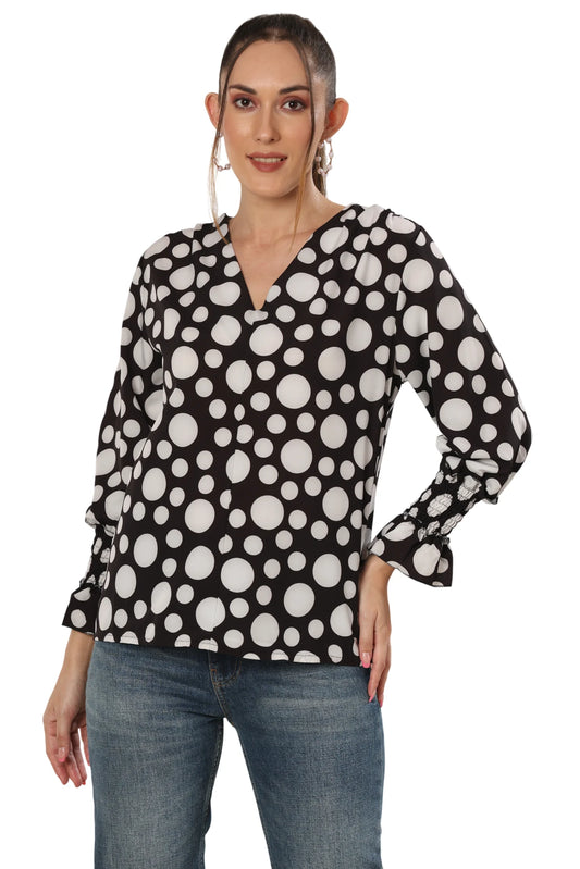 Contemporary Dots Compressed Sleeve Charm Top