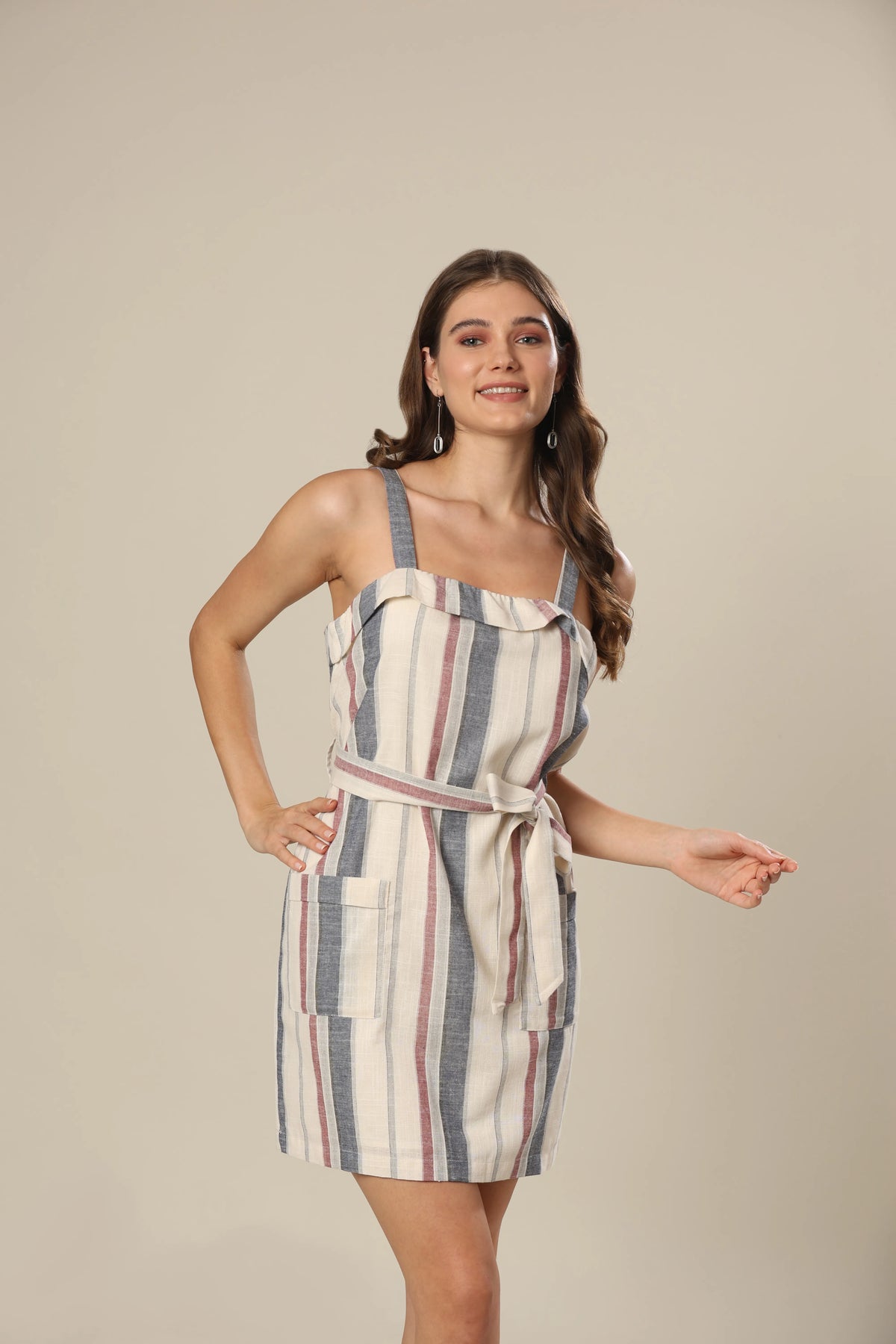 Creamy Canvas Striped Dress