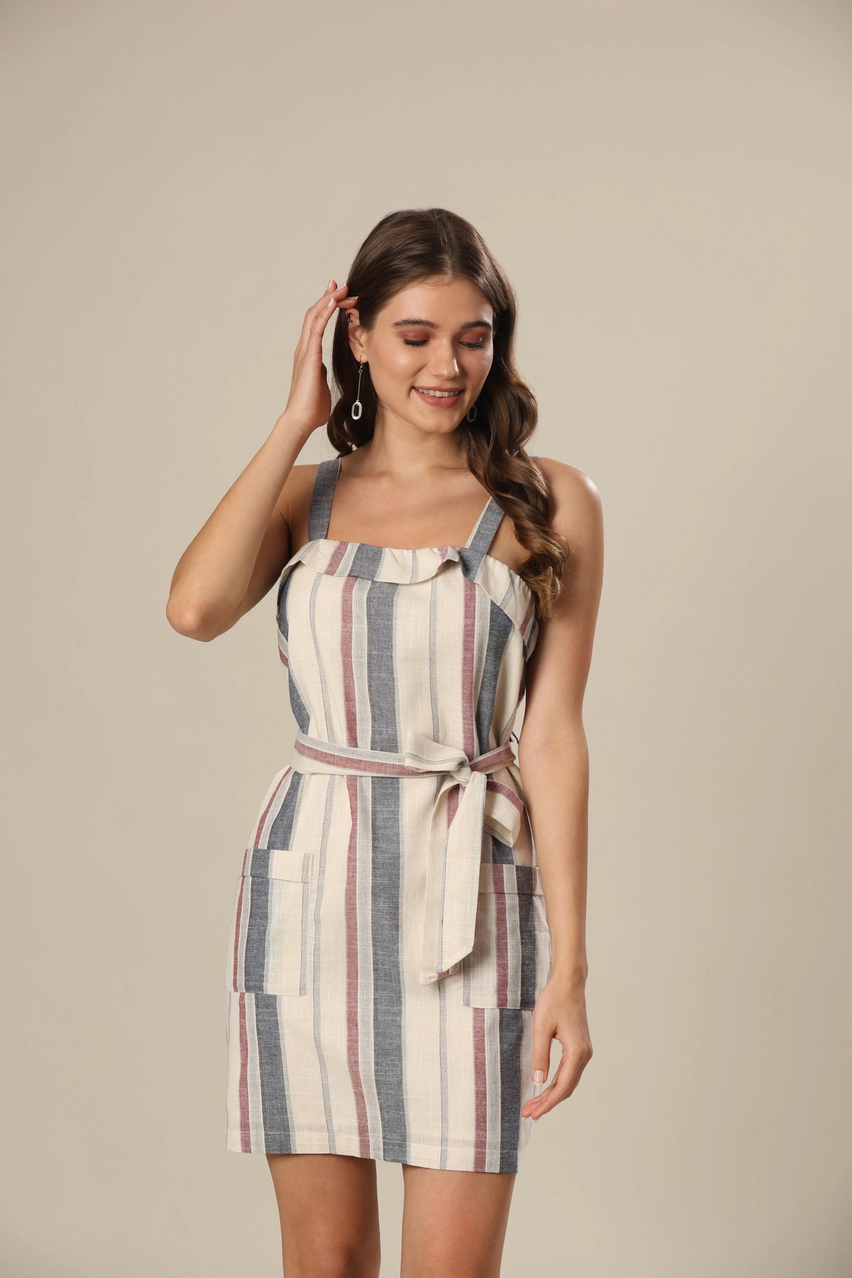Creamy Canvas Striped Dress