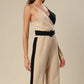 Dapper Duo Tone Attire Jump Suit