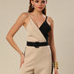 Dapper Duo Tone Attire Jump Suit