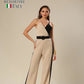 Dapper Duo Tone Attire Jump Suit