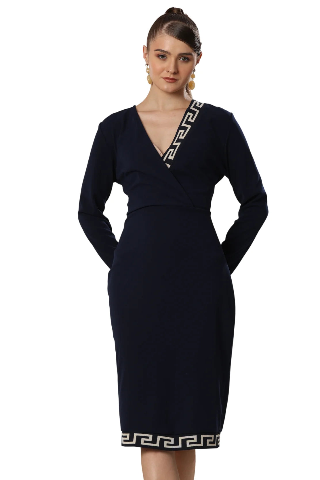 Deep Blue Geometry Elegance Dress