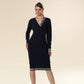 Deep Blue Geometry Elegance Dress