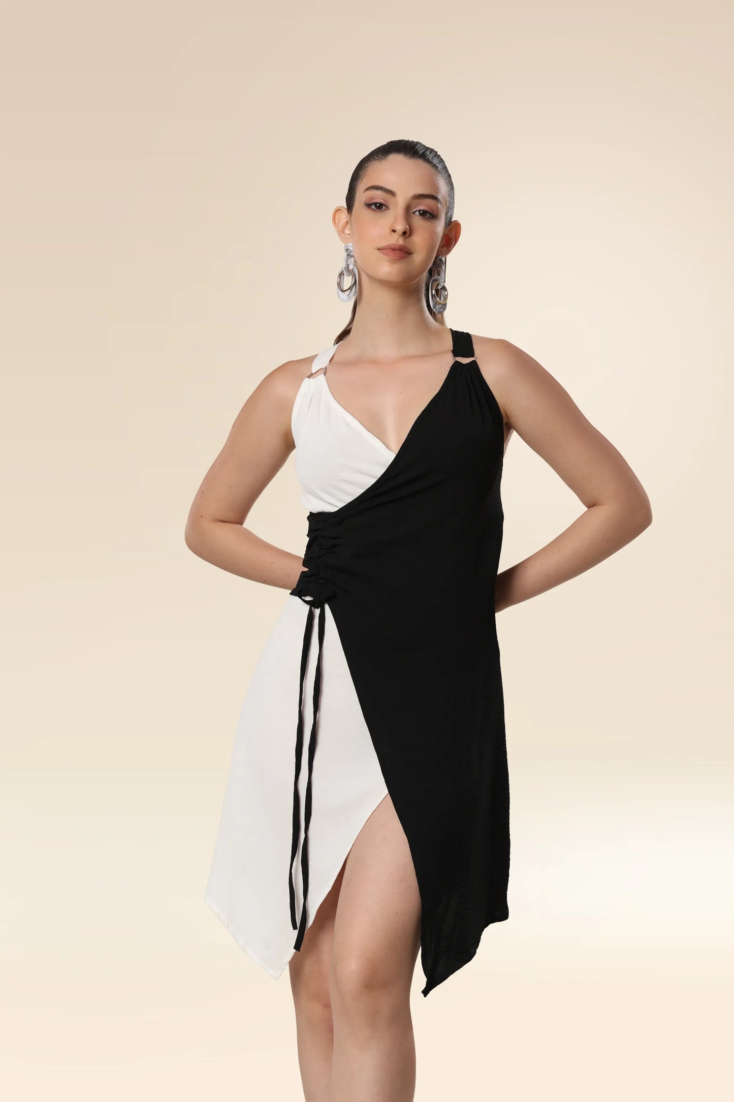 Dual Tone Sway Wrap Dress