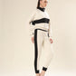 Dynamic Stripes In Black & Beige Co-ord Set