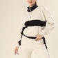 Dynamic Stripes In Black & Beige Co-ord Set