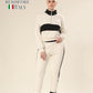 Dynamic Stripes In Black & Beige Co-ord Set