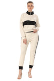 Dynamic Stripes In Black & Beige Co-ord Set