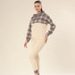 Fashionable Checks In Modern Beige Plaid Co-ord Set