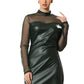 Faux Leather Temptation Tulle Fitted Charm Dress