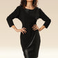 Faux Leather Flair In Black Dress