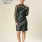 Faux Leather Temptation Tulle Fitted Charm Dress