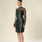 Faux Leather Temptation Tulle Fitted Charm Dress