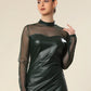 Faux Leather Temptation Tulle Fitted Charm Dress