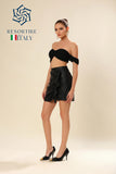 Faux Leather Twisted Skirt