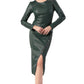 Fit Zip Sensation In Green Bodycon Dress