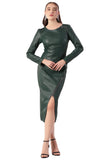 Fit Zip Sensation In Green Bodycon Dress