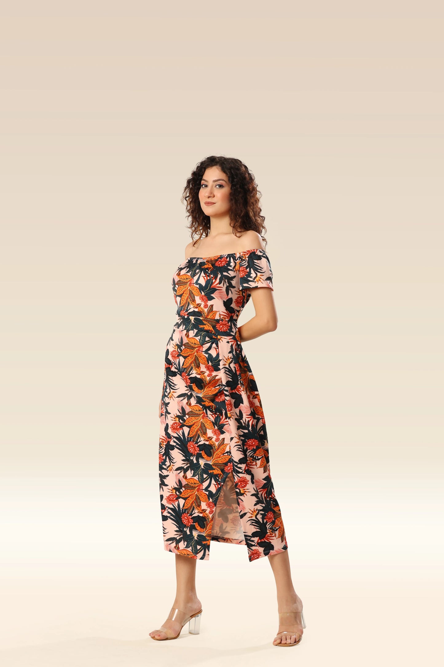 Garden Glam Slit Bodycon Ensemble Dress