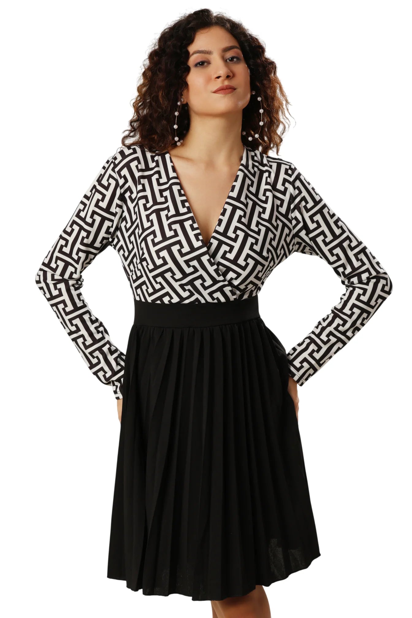 Geometric Ease Relaxed Chic Dress