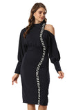 Geometric Gala Off-Shoulder Stunner Dress