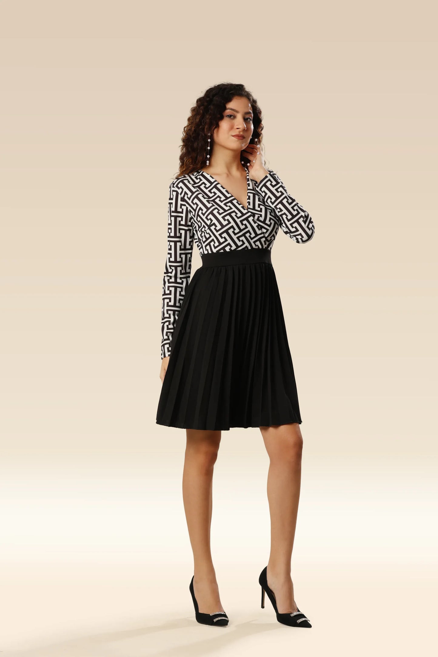 Geometric Ease Relaxed Chic Dress