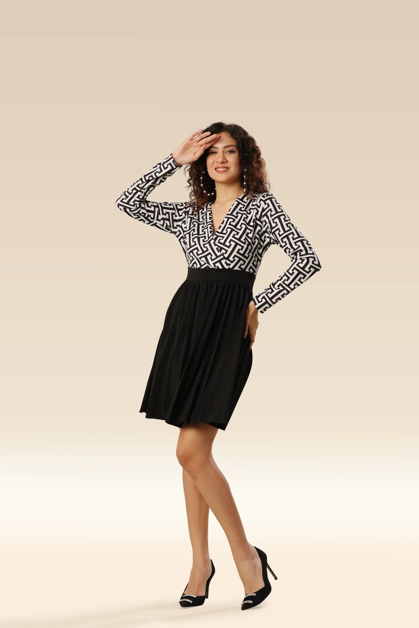 Geometric Ease Relaxed Chic Dress