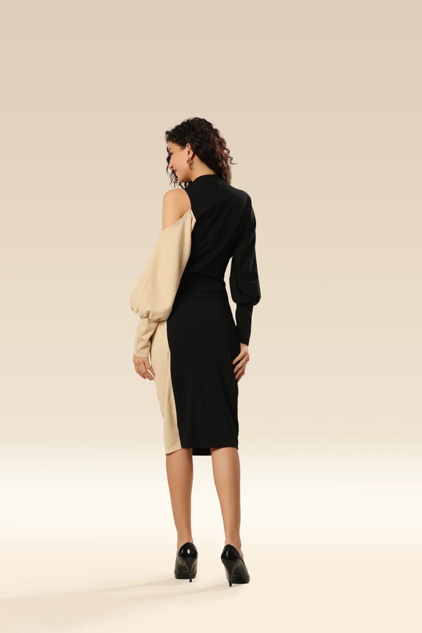 Geometric Gala Off-Shoulder Stunner Dress