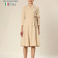 Graceful Belted Dress With Collared Sophistication