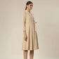 Graceful Belted Dress With Collared Sophistication