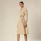 Graceful Belted Dress With Collared Sophistication