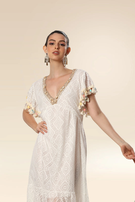 Ivory Lace Seaside Stunner Dress