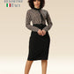 Kaleidoscopic Elegance Geometric Party Dress With Belt