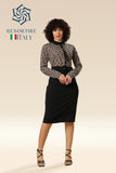 Kaleidoscopic Elegance Geometric Party Dress With Belt
