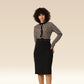 Kaleidoscopic Elegance Geometric Party Dress With Belt