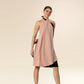 Lustrous Black Tie-Top Ensemble Dress