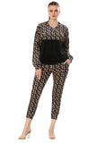 Luxe Velvet Geometric Ensemble Co-ord Set