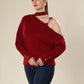 Maroon Majesty Asymmetric Elegance Top
