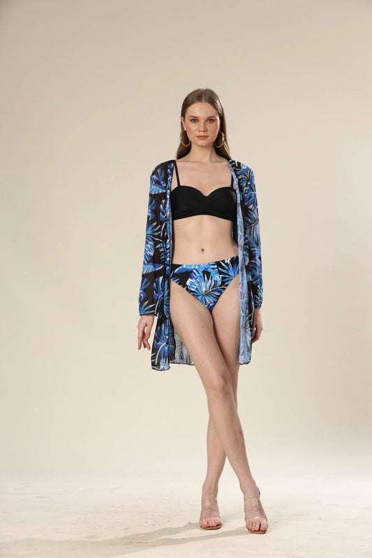 Midnight Bloom Trio Bikini Set