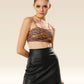 Midnight Slit Faux Leather Ensemble Skirt