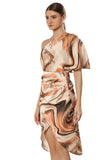Mocha Midi Wrap Glam Dress