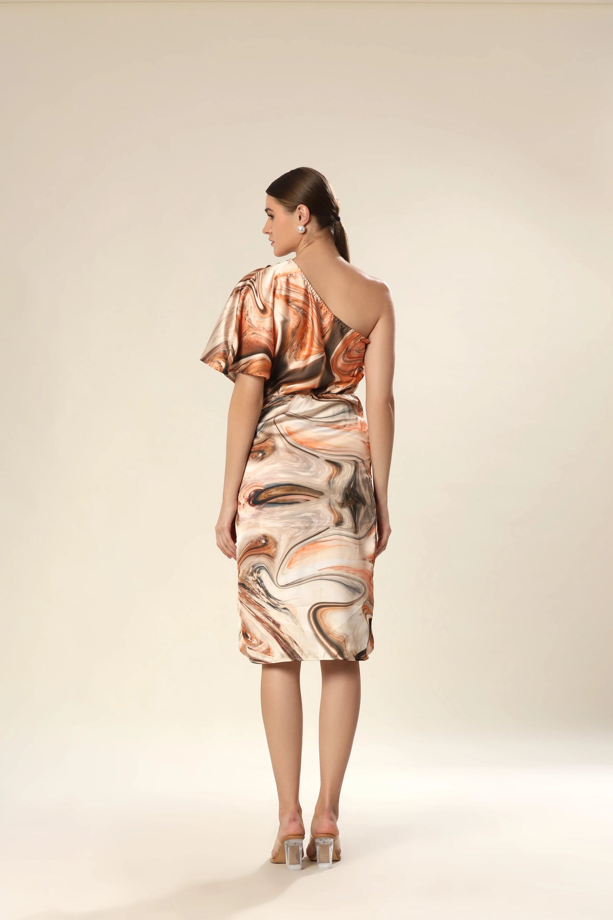 Mocha Midi Wrap Glam Dress
