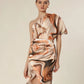 Mocha Midi Wrap Glam Dress