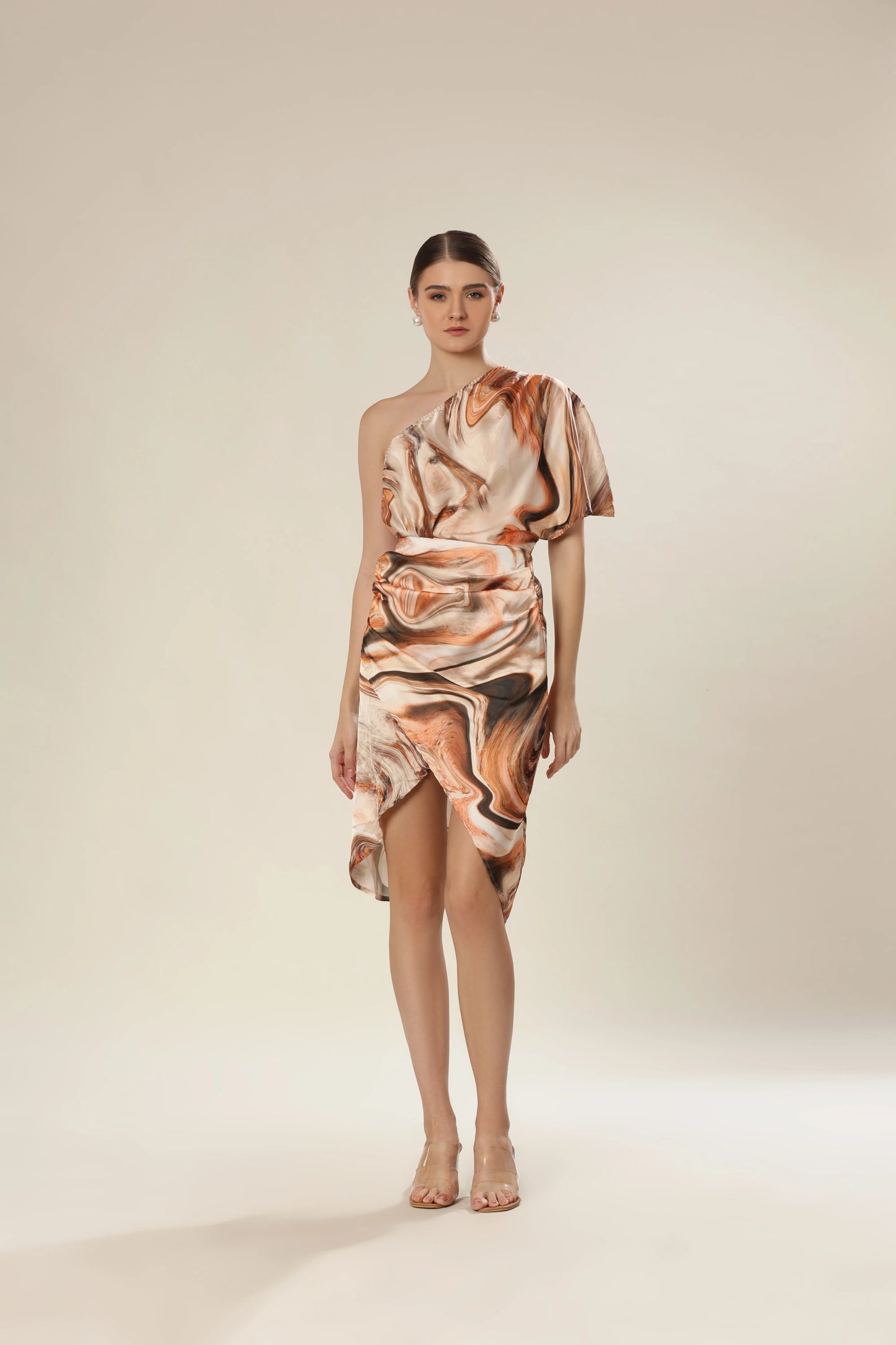 Mocha Midi Wrap Glam Dress